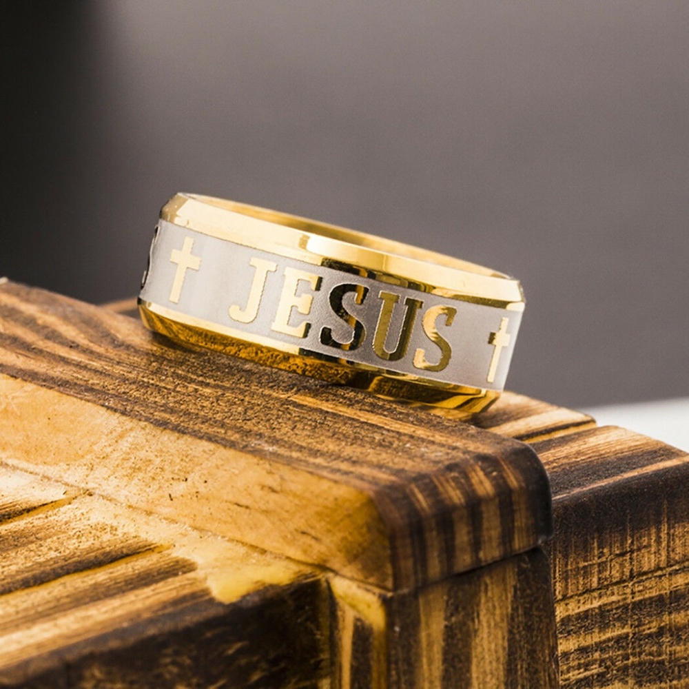 Unisex Fashion Jesus Christian Cross Prayer Ring Band New